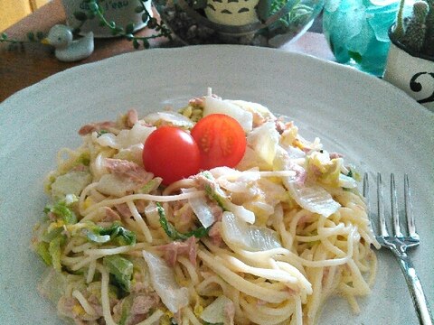 糖質制限★糖質０麺簡単ダイエット和風ツナマヨパスタ